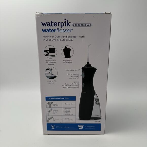 Waterpik Cordless Water Flosser Plus w/ 4 Tips Rechargeable + 2 Pressures Black - Picture 3 of 5